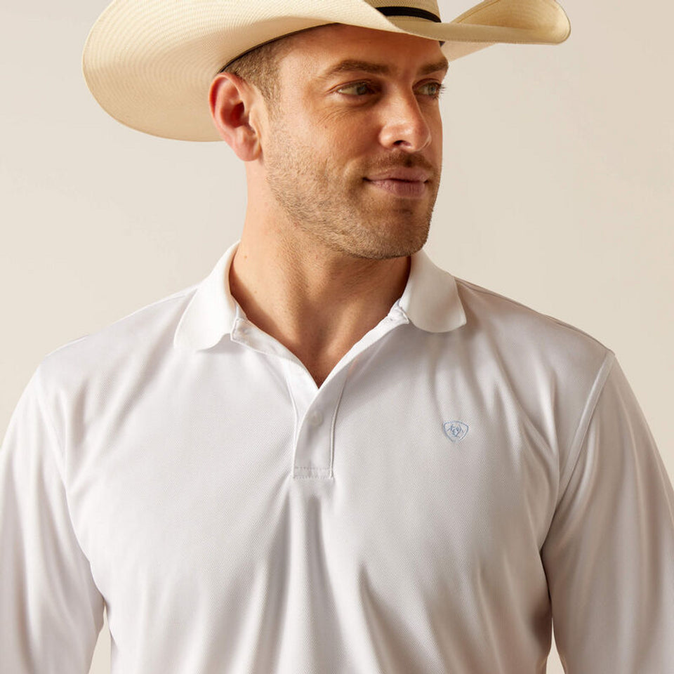 ARIAT TEK WHITE POLO - MENS POLO - 10048833