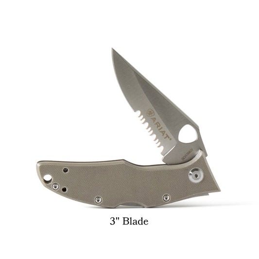 Ariat Knife Hybrid Blade, Olive Handle, A7100129248