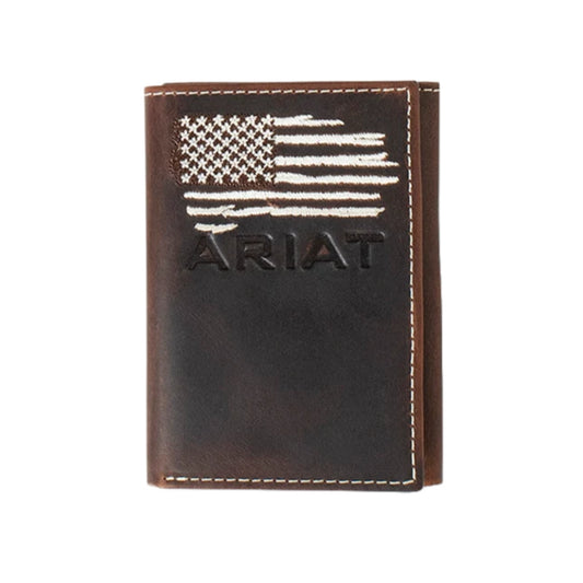 Ariat Distressed American Flag Trifold Wallet A3553934