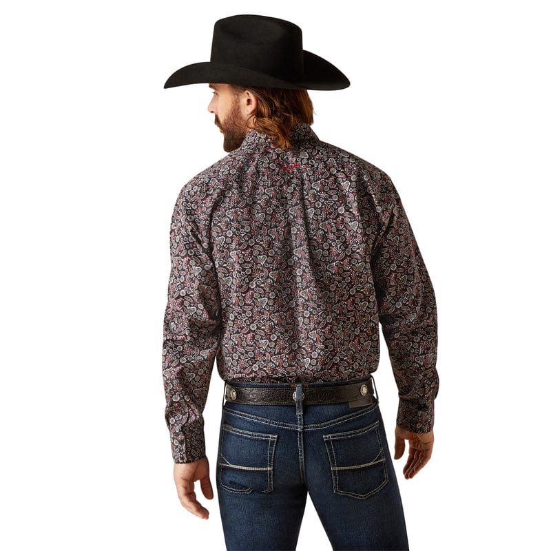 ARIAT MEN'S NOOR BLACK CLASSIC FIT LONG SLEEVE WESTERN SNAP SHIRT 10047380