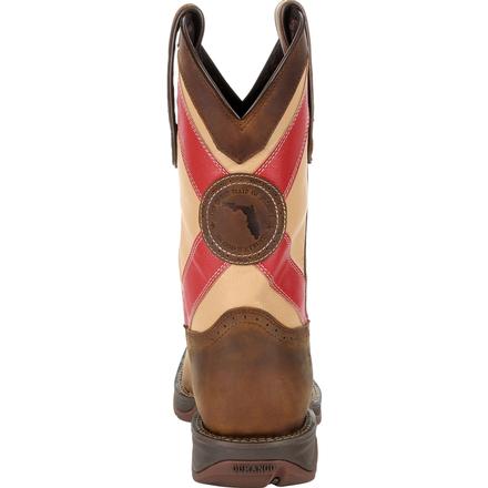 DURANGO MEN'S FLORIDA STATE FLAG BROWN SQUARE TOE WESTERN BOOTS DDB0233