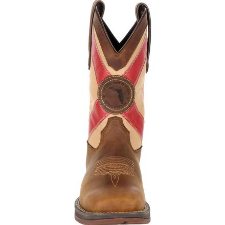 DURANGO MEN'S FLORIDA STATE FLAG BROWN SQUARE TOE WESTERN BOOTS DDB0233