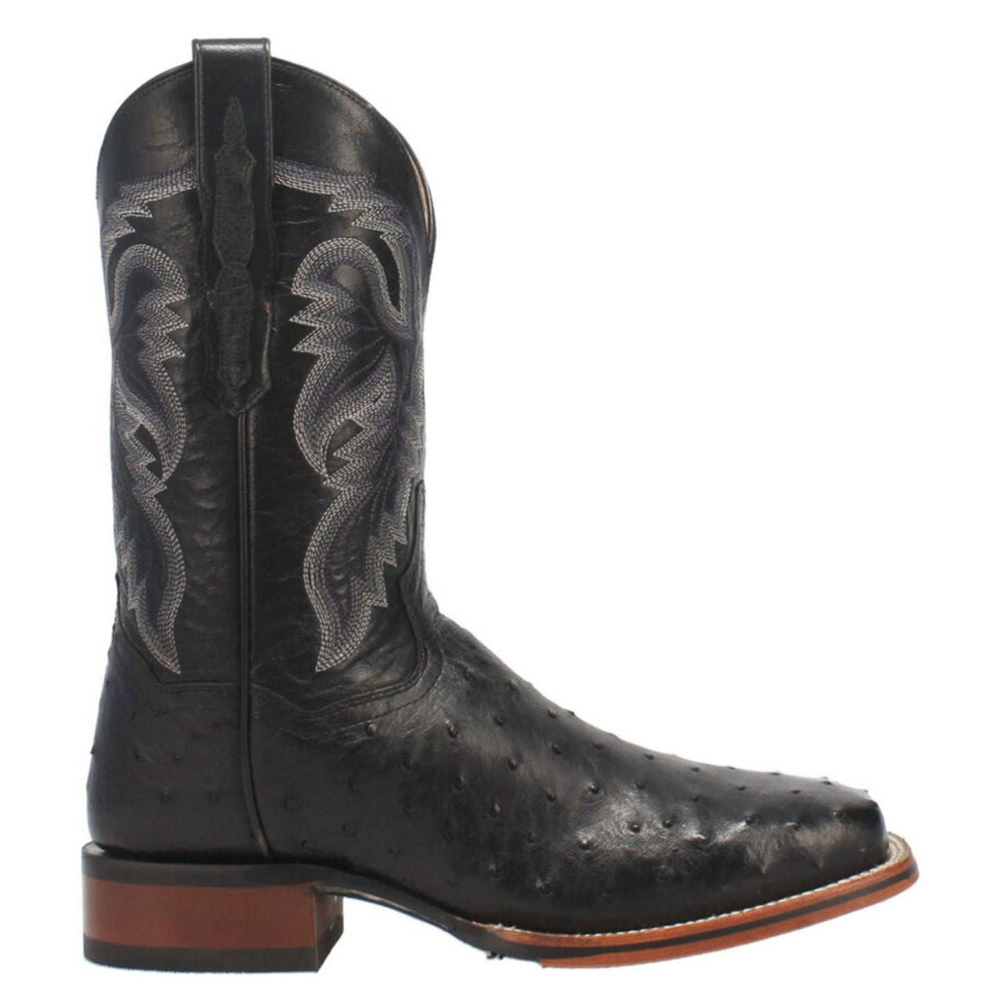DAN POST Alamosa Black Full Quill Ostrich Western Boots DP4873