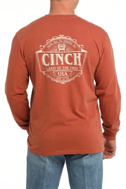 Men's Land of the Free L/S Tee- Orange