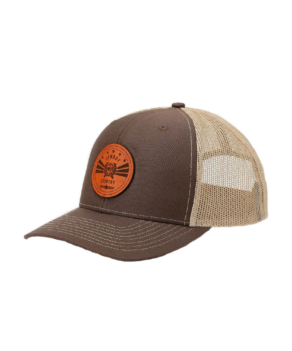 Cinch Men's Cowboy Country Leather Patch Brown Cap MCC0800012