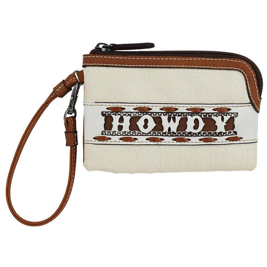 Angel Ranch Western Womens Wallet Wristlet HOWDY White D330007005