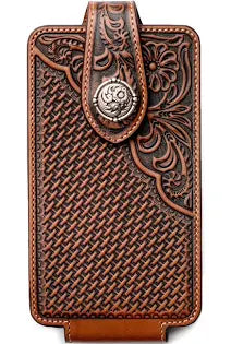 ARIAT brown silver button floral Cell Case A0604208